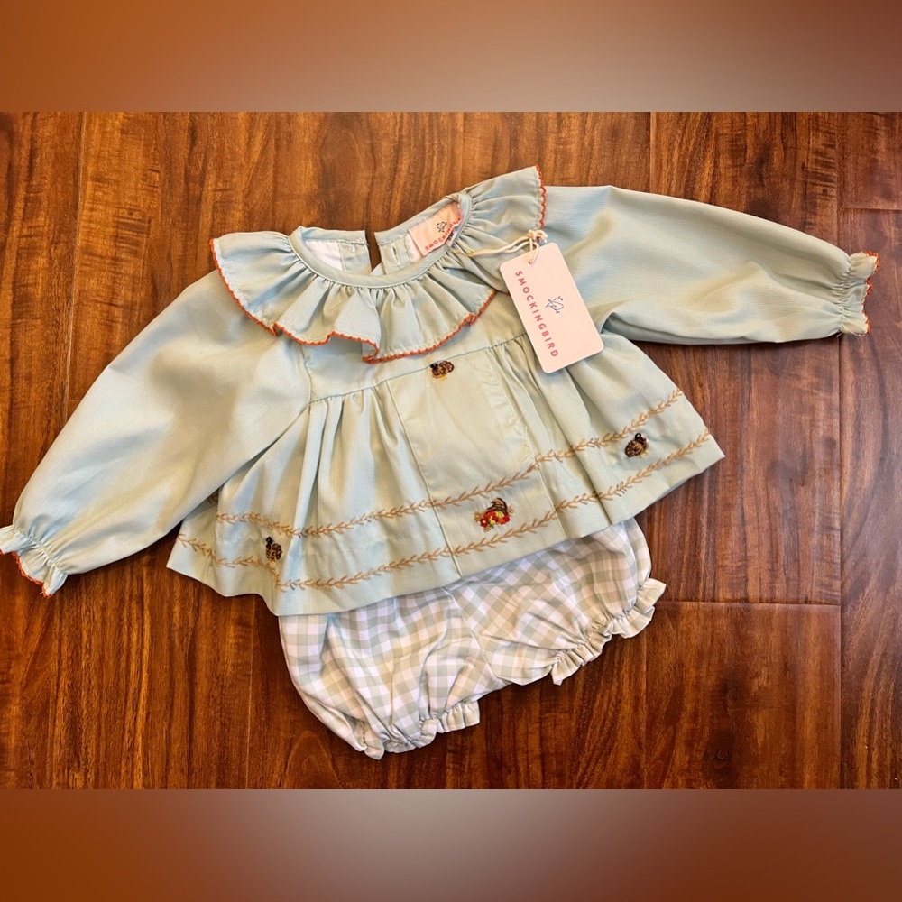 Smockingbird Thanksgiving diaper set 6m
